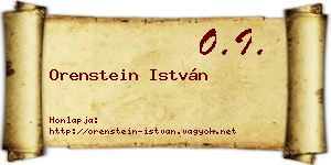 Orenstein István névjegykártya